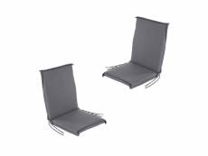 Lot de 2 coussins pour fauteuil inclinable pour jardin oléfine gris,42x92x3 cm, Z65288009