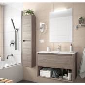 Meuble de salle de bain suspendu 60 cm Chêne eternity avec un tiroir et un espace 60 cm - Standard