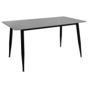 Meubletmoi - Table 160 x 90 cm plateau céramique gris et pieds évasés - ryder