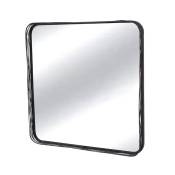 Miroir filaire métal fin carré noir 60x60cm