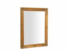 Miroir, miroir mural rectangulaire, à accrocher sur la paroi horizontale verticale, shabby chic, maquillage, salle de bain, cadre finition or antique,