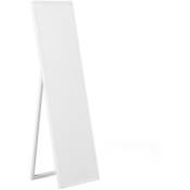 Miroir sur Pieds au Style Classique Cadre de Forme Rectangulaire en Plastique Blanc 140 x 40 cm pour Chambre ou Cabine d'Essayage Beliani