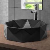 Ml-design - Lavabo en Céramique Noir ø 42x13,5 cm,