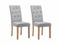 Oxford - lot de 2 chaises grises avec boutons