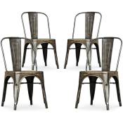 Pack de 4 chaises de salle à manger - Design industriel