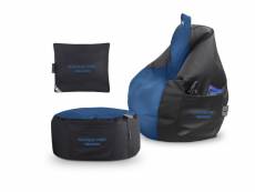 Pack gamer bleu : pouf gamer pro + repose-pieds + coussin happers unique 3855945