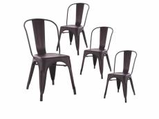 Pamela - lot de 4 chaises métalliques noir aspect