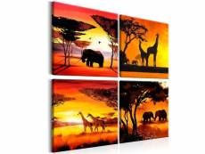 Paris prix - tableau imprimé "african animals 4 panneaux"