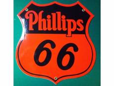 "plaque emaillée phillips 66 blason orange deco garage