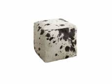 Pouf cube en peau de vache
