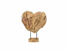 Sculpture coeur en bois (m) - naturel 43*10*60