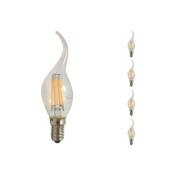 Silamp - Ampoule led E14 Flamme Filament 6W 220V 360° (Pack de 5) - Blanc