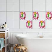 Sorcière Stickers carrelage rose film adhésif salle de bain enfants Fenêtre Sticker 10 carreaux 20x25 cm - multicolore - Bibi Blocksberg