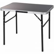 Spetebo - Table de camping noire 75x55 cm - hauteur réglable de 25-60 cm