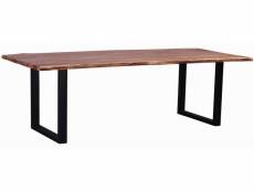 Table à manger bois massif et pieds acier noir kinoa