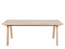 Table à manger rectangulaire en bois blanchi l200