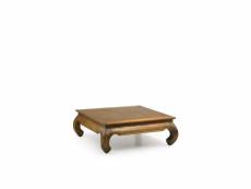 Table basse bois marron 100x100x40cm - décoration