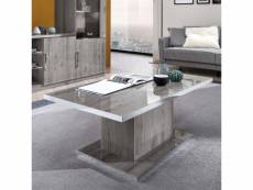 Table basse rectangulaire gris - diana - l 110 x l 60 x h 43 cm