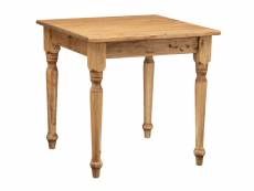 Table non extensible style rustique en bois massif finition de tilleulul et noyer