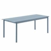 Table rectangulaire Linear / Acier - 200 x 75 cm - Muuto bleu en métal