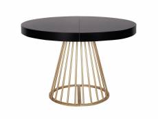 Table ronde extensible soare noir pieds or