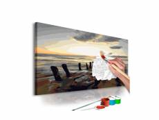 Tableau à peindre par soi-même - plage (lever de soleil) A1-MA_0083