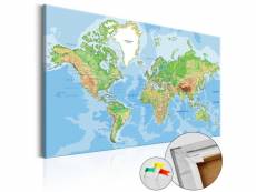 Tableau en liège - world geography [cork map]-120x80