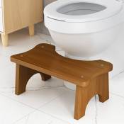 Tabouret de toilette, tabouret de toilette en bambou, tabouret de toilettes robuste en forme de C, siège de toilette antidérapant, repose-pieds pour