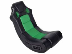 Vidaxl fauteuil à bascule enceinte en cuir synthétique noir vert 241962
