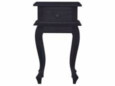 Vidaxl table de chevet café noir clair 35x30x60cm bois d'acajou massif 288820