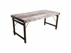 Vintage- table pliante bois blanc