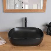 Wanda Collection - Vasque en céramique rectangulaire noir Phébie 48cm - Noir