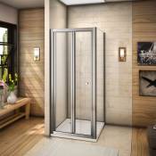 Aica Sanitaire - 80x90x185cm cabine de douche porte de douche pliante paroi de douche