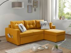 Astoria - canapé d'angle réversible - convertible avec coffre - style contemporain- 4 places couleur - jaune