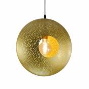 C-Création - Suspension en métal doré perforé ATOKA pour utilisation en intérieur - Style Glamour - Chic - D40 cm - 1 lumière 8W, douille E27