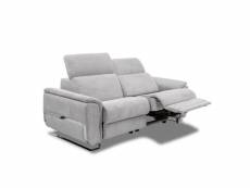 Canapé 2 places relax électrique reaumur avec système zéro wall microfibre gris clair 20100996938