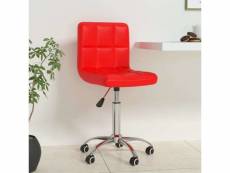Chaise de bureau pivotante rouge similicuir