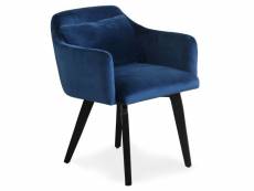 Chaise / fauteuil scandinave gybson velours bleu