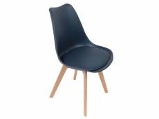Chaise scandinave coque rembourrée bleu