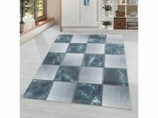 Dames line - tapis à damier - bleu et gris 240 x 340