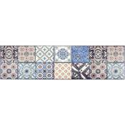 Deladeco - Tapis coloré design carreaux de ciment pour cuisine Troon Multicolore 50x180 - Multicolore