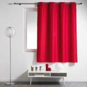 Douceur D'intérieur - Rideau a oeillets metal 140 x 180 cm polyester uni essentiel Rouge - Rouge