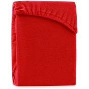 Drap housse éponge rouge rubis 140-160X200 - rouge