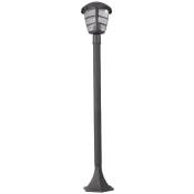 Eclairage extérieur lampadaire colonne lampe extérieur jardin lampadaire extérieur lanterne en aluminium, plastique noir, douille 1x E27, Lxlxh