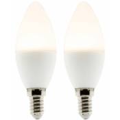 Elexity - Lot de 2 ampoules led Flamme 5W E14 360lm 2700K - (blanc chaud) - Blanc