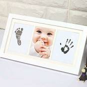 Ensemble de cadre photo empreinte de main et empreinte de bébé pour cadre photo de première année de bébé-Fei Yu