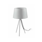 Fan Europe - Lampe de table Marilyn 1 ampoule Métal,tissu blanc - Blanc