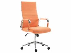 Fauteuil de bureau en tissu orange avec assise rembourrée