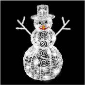 Fééric Lights And Christmas - Déco lumineuse Bonhomme de neige 3D 96 led Blanc froid 8 jeux de lumière h 57 cm - Feeric Christmas - Blanc froid