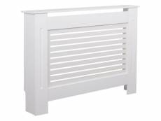 Finebuy radiateur finebuy design sv51801, peint en blanc | panneau chauffant couvercle chauffant | couvercle de radiateur lattes de bois | couverture